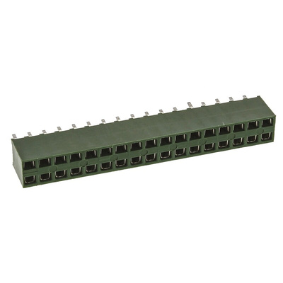 TE Connectivity AMPMODU HV100 Series Straight Through Hole Mount PCB Socket, 34-Contact, 2-Row, 2.54mm Pitch, Solder
