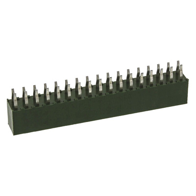 TE Connectivity AMPMODU HV100 Series Straight Through Hole Mount PCB Socket, 34-Contact, 2-Row, 2.54mm Pitch, Solder