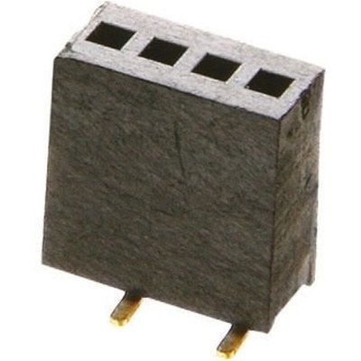 HARWIN Straight Surface Mount PCB Socket, 5-Contact, 1-Row, 1.27mm Pitch, Solder Termination