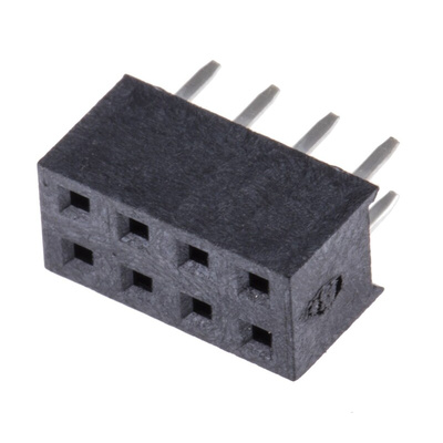 HARWIN Straight Through Hole Mount PCB Socket, 8-Contact, 2-Row, 2mm Pitch, Solder Termination