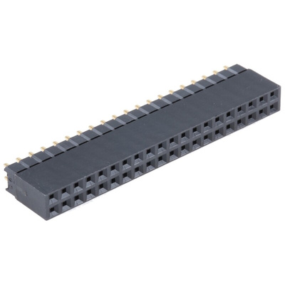 HARWIN Straight Through Hole Mount PCB Socket, 40-Contact, 2-Row, 2.54mm Pitch, Solder Termination