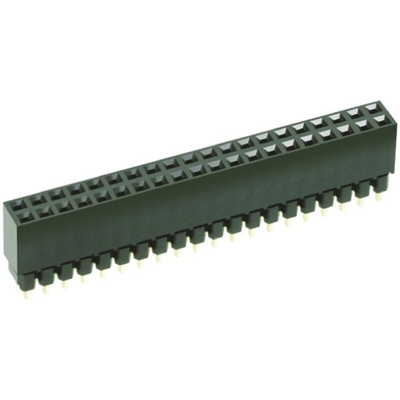 HARWIN Straight Through Hole Mount PCB Socket, 40-Contact, 2-Row, 2.54mm Pitch, Solder Termination
