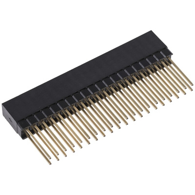 HARWIN Straight Through Hole Mount PCB Socket, 40-Contact, 2-Row, 2.54mm Pitch, Solder Termination