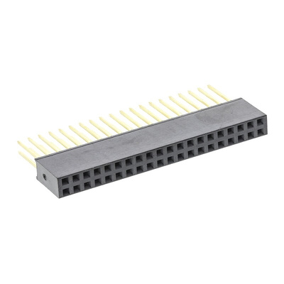 HARWIN Straight Through Hole Mount PCB Socket, 40-Contact, 2-Row, 2.54mm Pitch, Press-In Termination