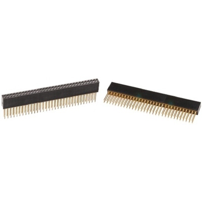 HARWIN Straight Through Hole Mount PCB Socket, 64-Contact, 2-Row, 2.54mm Pitch, Press-In Termination