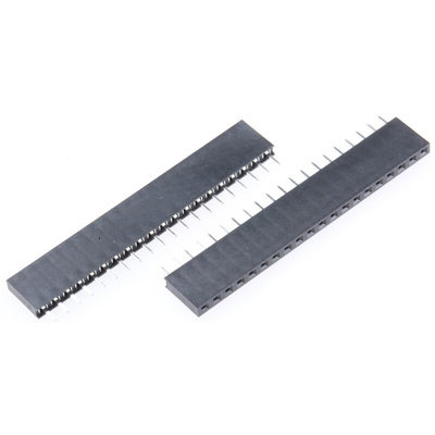 HARWIN Straight Through Hole Mount PCB Socket, 20-Contact, 1-Row, 2.54mm Pitch, Solder Termination