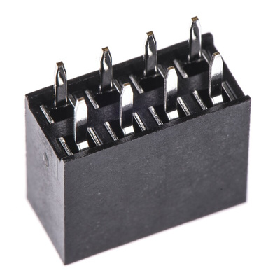 HARWIN Straight Through Hole Mount PCB Socket, 8-Contact, 2-Row, 2.54mm Pitch, Solder Termination