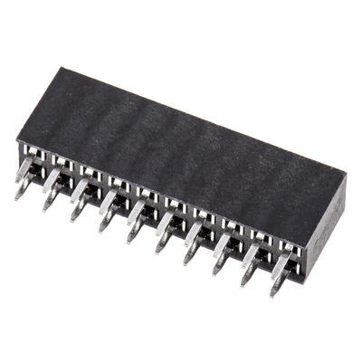 HARWIN Straight Through Hole Mount PCB Socket, 20-Contact, 2-Row, 2.54mm Pitch, Solder Termination
