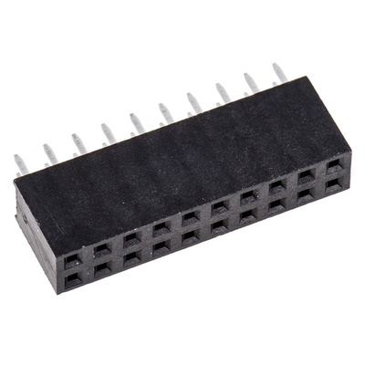 HARWIN Straight Through Hole Mount PCB Socket, 20-Contact, 2-Row, 2.54mm Pitch, Solder Termination