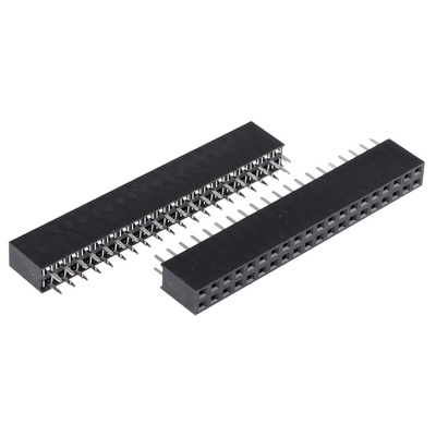 HARWIN Straight Through Hole Mount PCB Socket, 40-Contact, 2-Row, 2.54mm Pitch, Solder Termination