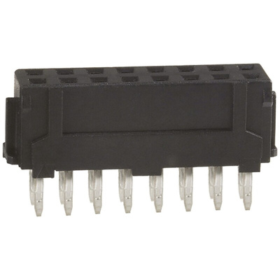 Hirose DF11 Series Straight Through Hole Mount PCB Socket, 16-Contact, 2-Row, 2.0mm Pitch, Solder Termination