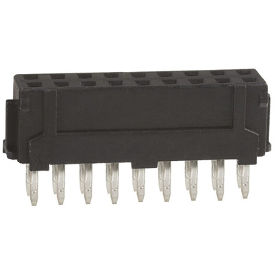 Hirose DF11 Series Straight Through Hole Mount PCB Socket, 18-Contact, 2-Row, 2.0mm Pitch, Solder Termination