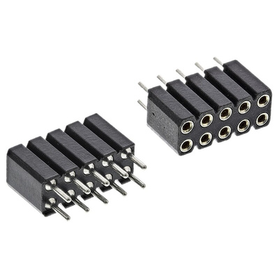Preci-Dip 803 Series Straight PCB Mount PCB Socket, 10-Contact, 2-Row, 2.54mm Pitch, Solder Termination
