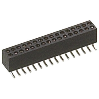 Preci-Dip 853 Series Right Angle Surface Mount PCB Socket, 20-Contact, 2-Row, 1.27mm Pitch, Solder Termination