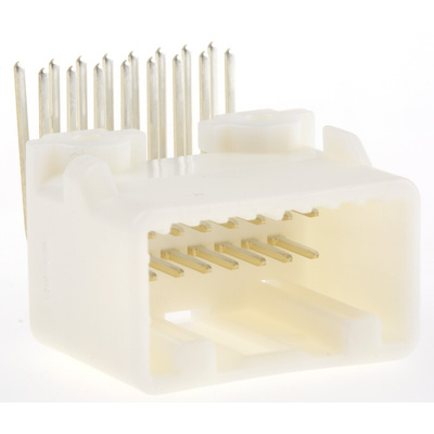 TE Connectivity MULTILOCK 025 Series Right Angle Through Hole Mount PCB Socket, 16-Contact, 2-Row, 2.2mm Pitch, Solder