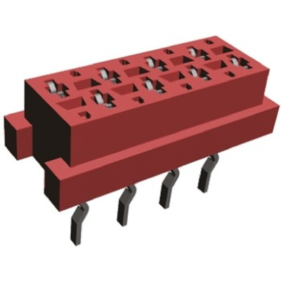 TE Connectivity Micro-MaTch Series Straight Through Hole Mount PCB Socket, 8-Contact, 2-Row, 1.27mm Pitch, Solder