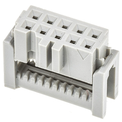 3M 891 Series Right Angle Cable Mount PCB Socket, 10-Contact, 2-Row, 2.54mm Pitch, IDT Termination