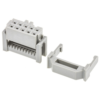 3M 891 Series Right Angle Cable Mount PCB Socket, 10-Contact, 2-Row, 2.54mm Pitch, IDT Termination