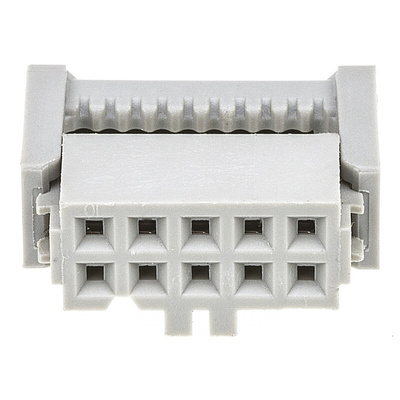 3M 891 Series Right Angle Cable Mount PCB Socket, 10-Contact, 2-Row, 2.54mm Pitch, IDT Termination