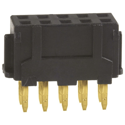 Hirose DF11 Series Straight Through Hole Mount PCB Socket, 10-Contact, 2-Row, 2mm Pitch, Solder Termination
