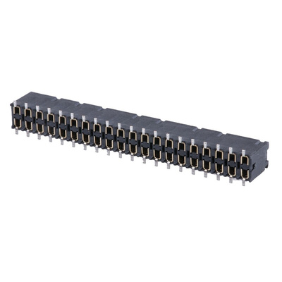 Samtec SSM Series Straight Surface Mount PCB Socket, 40-Contact, 2-Row, 2.54mm Pitch, Solder Termination