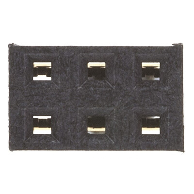 Samtec SSQ Series Straight Through Hole Mount PCB Socket, 6-Contact, 2-Row, 2.54mm Pitch, Solder Termination