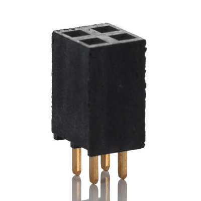 Samtec SSW Series Straight Through Hole Mount PCB Socket, 4-Contact, 2-Row, 2.54mm Pitch, Solder Termination