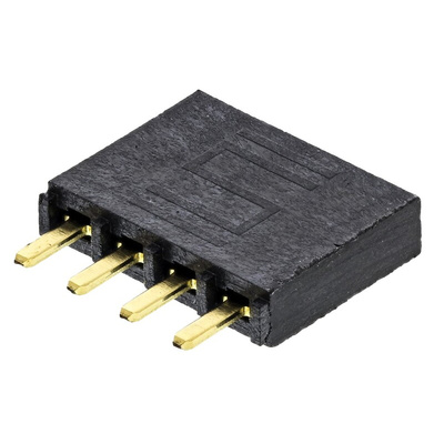 Samtec SSW Series Straight Through Hole Mount PCB Socket, 4-Contact, 1-Row, 2.54mm Pitch, Solder Termination