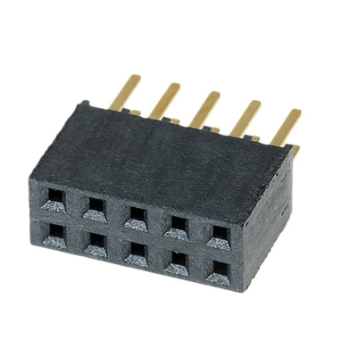 Samtec SSW Series Straight Through Hole Mount PCB Socket, 10-Contact, 2-Row, 2.54mm Pitch, Solder Termination