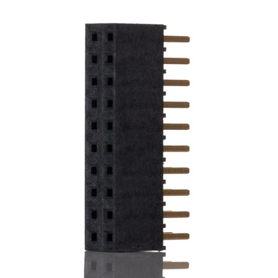 Samtec SSW Series Straight Through Hole Mount PCB Socket, 20-Contact, 2-Row, 2.54mm Pitch, Solder Termination