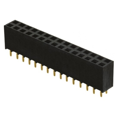 Samtec SSW Series Straight Through Hole Mount PCB Socket, 30-Contact, 2-Row, 2.54mm Pitch, Solder Termination