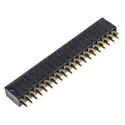 Samtec SSW Series Straight Through Hole Mount PCB Socket, 40-Contact, 2-Row, 2.54mm Pitch, Solder Termination