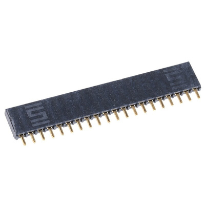 Samtec SSW Series Straight Through Hole Mount PCB Socket, 20-Contact, 1-Row, 2.54mm Pitch, Solder Termination