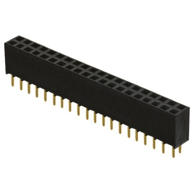 Samtec SSW Series Straight Through Hole Mount PCB Socket, 40-Contact, 2-Row, 2.54mm Pitch, Solder Termination