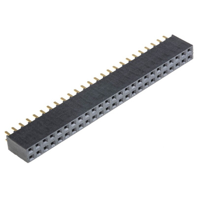 Samtec SSW Series Straight Through Hole Mount PCB Socket, 50-Contact, 2-Row, 2.54mm Pitch, Solder Termination