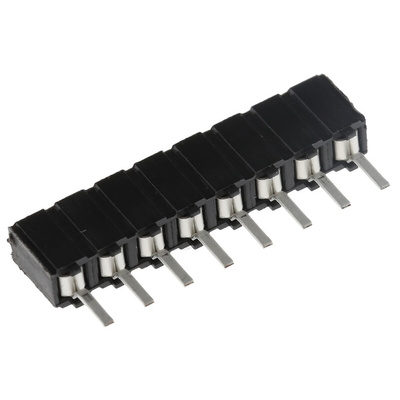 Samtec CES Series Straight Through Hole Mount PCB Socket, 8-Contact, 1-Row, 2.54mm Pitch, Through Hole Termination