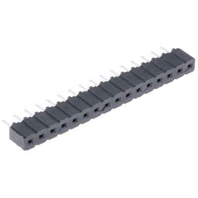 Samtec CES Series Straight Through Hole Mount PCB Socket, 16-Contact, 1-Row, 2.54mm Pitch, Through Hole Termination