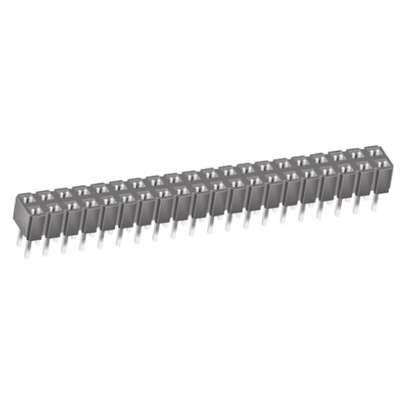 Samtec CES Series Straight Through Hole Mount PCB Socket, 40-Contact, 2-Row, 2.54mm Pitch, Through Hole Termination