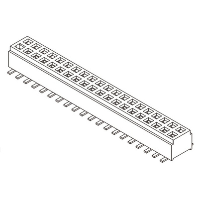 Samtec CLM Series Straight Surface Mount PCB Socket, 20-Contact, 2-Row, 1mm Pitch, Solder Termination