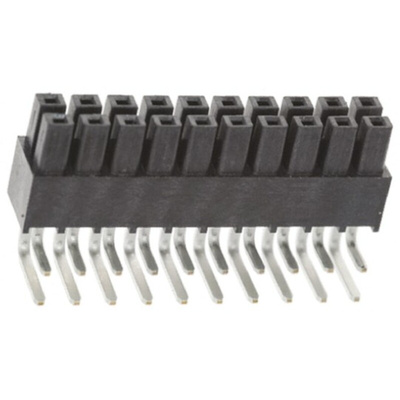 Samtec IPS1 Series Right Angle Surface Mount PCB Socket, 20-Contact, 2-Row, 2.54mm Pitch, Through Hole Termination