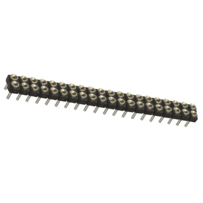 Samtec SDL Series Straight Through Hole Mount PCB Socket, 40-Contact, 2-Row, 2.54mm Pitch, Through Hole Termination
