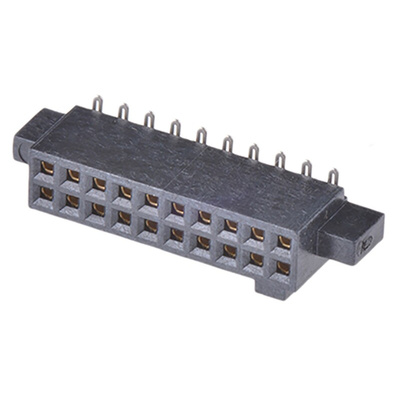 Samtec SFM Series Straight Surface Mount PCB Socket, 20-Contact, 2-Row, 1.27mm Pitch, Solder Termination