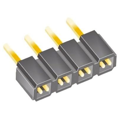 Samtec SLW Series Straight Through Hole Mount PCB Socket, 4-Contact, 1-Row, 2.54mm Pitch, Solder Termination