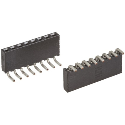 Samtec SQT Series Right Angle Through Hole Mount PCB Socket, 5-Contact, 1-Row, 2mm Pitch, Solder Termination