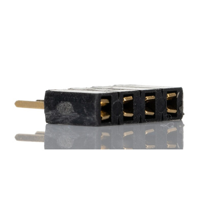 Samtec SSA Series Straight Through Hole Mount PCB Socket, 4-Contact, 1-Row, 2.54mm Pitch, Solder Termination