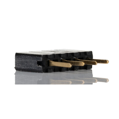 Samtec SSA Series Straight Through Hole Mount PCB Socket, 4-Contact, 1-Row, 2.54mm Pitch, Solder Termination