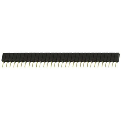 Samtec SSA Series Straight Through Hole Mount PCB Socket, 32-Contact, 1-Row, 2.54mm Pitch, Solder Termination