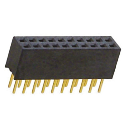 Amphenol Communications Solutions MINITEK Series Straight Through Hole Mount PCB Socket, 20-Contact, 2-Row, 1.27mm