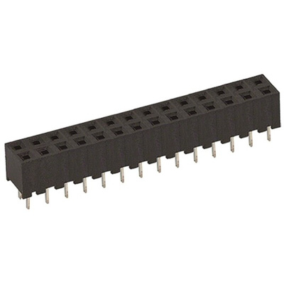 Hirose A3C Series Straight Through Hole Mount PCB Socket, 28-Contact, 2-Row, 2mm Pitch, Solder Termination