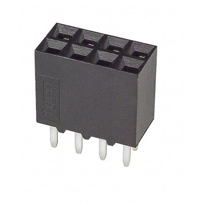 TE Connectivity AMPMODU MOD II Series Straight Through Hole Mount PCB Socket, 6-Contact, 2-Row, 2.54mm Pitch, Solder